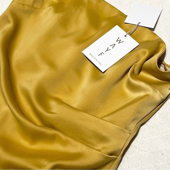 Wayf Strapless Gold Dress Medium NWT - Picture 12 of 13